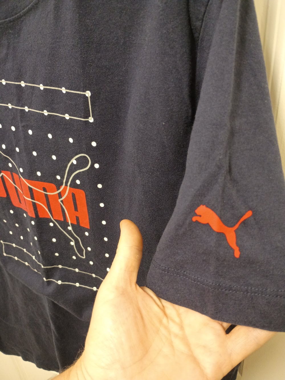 Puma Navy Blue T‑Shirt with Red Logo - Picture 5 of 7